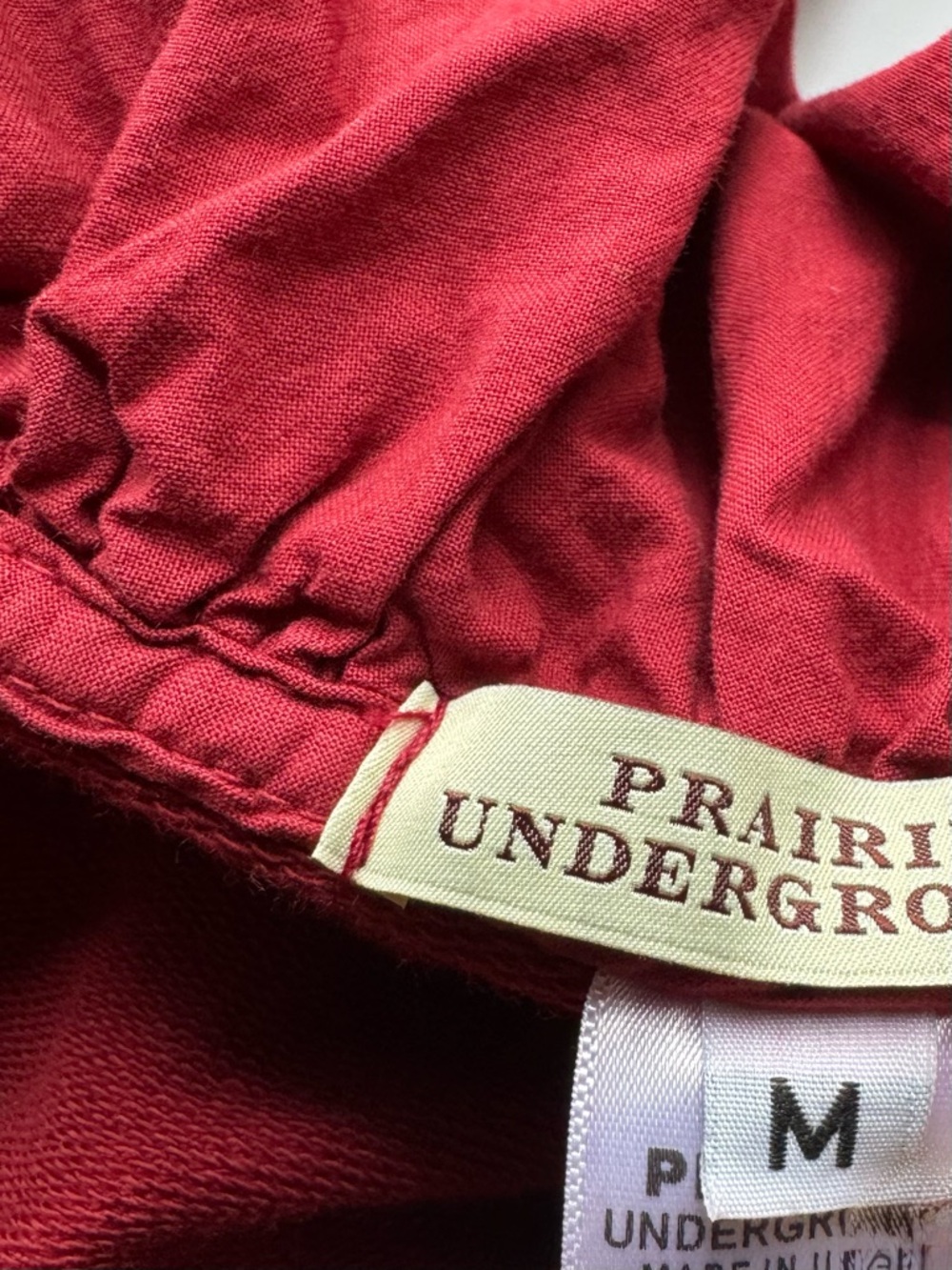 [Prairie Underground] Long Cloak Hoodie in Crimson Sz: M - Picture 5 of 15
